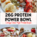 Bright Cottage Cheese Banana Split Bowl topped with fruit, nuts, and seeds, perfect for Healthy Cottage Cheese Ideas and High Protein Bowl Ideas.